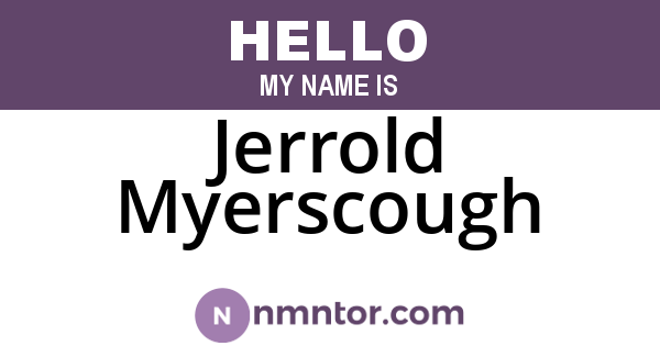 Jerrold Myerscough