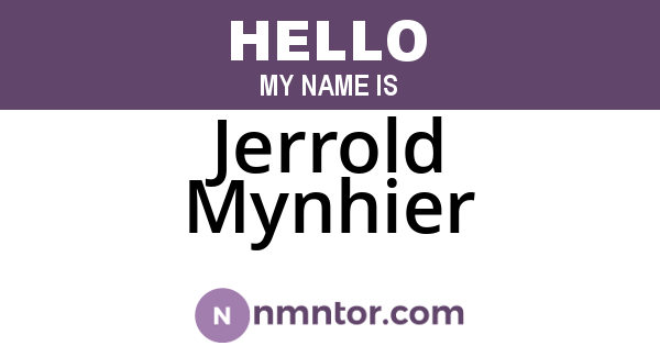 Jerrold Mynhier