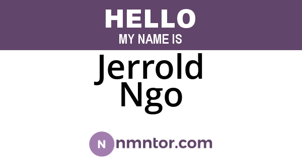 Jerrold Ngo