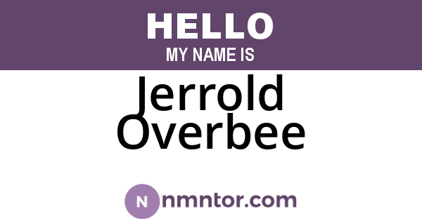 Jerrold Overbee