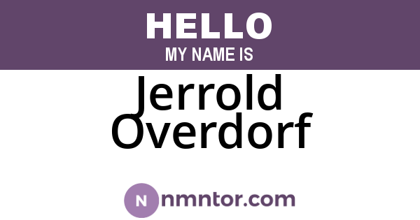 Jerrold Overdorf