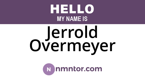 Jerrold Overmeyer
