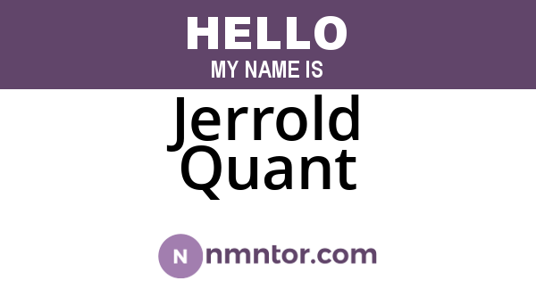 Jerrold Quant
