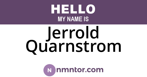 Jerrold Quarnstrom
