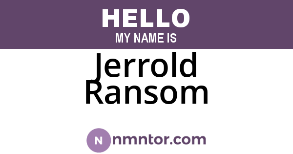 Jerrold Ransom