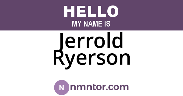 Jerrold Ryerson