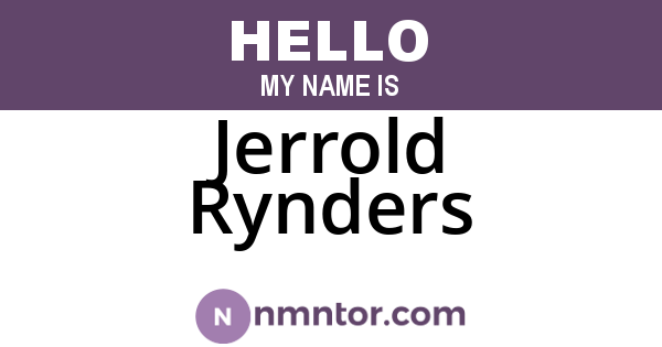 Jerrold Rynders