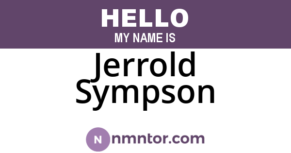 Jerrold Sympson