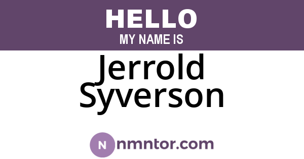 Jerrold Syverson