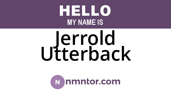 Jerrold Utterback