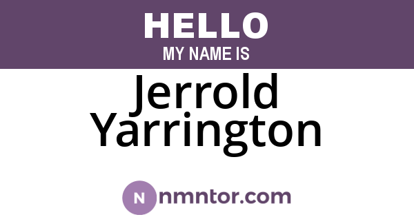 Jerrold Yarrington
