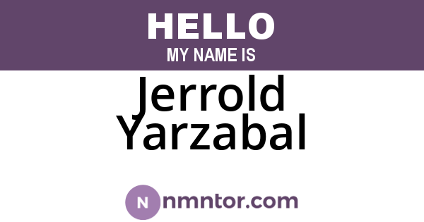 Jerrold Yarzabal
