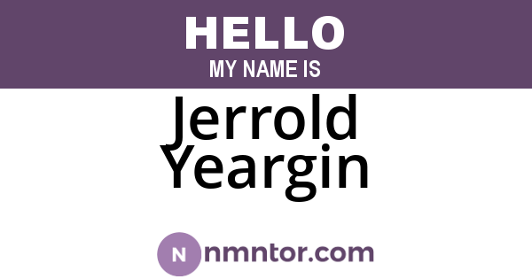 Jerrold Yeargin