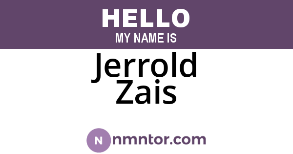 Jerrold Zais