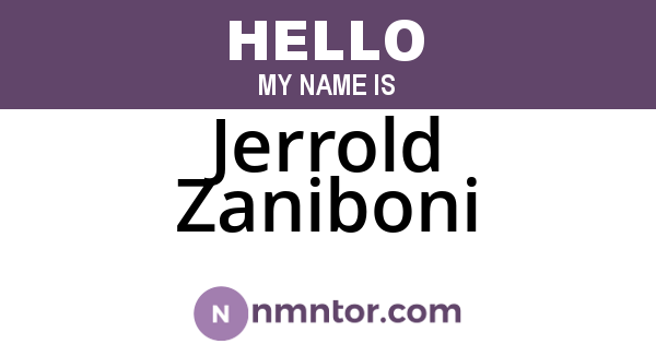 Jerrold Zaniboni
