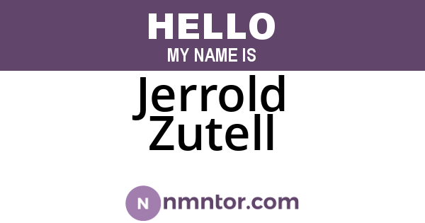 Jerrold Zutell