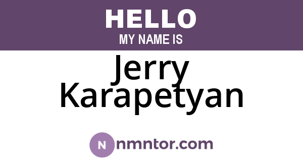 Jerry Karapetyan