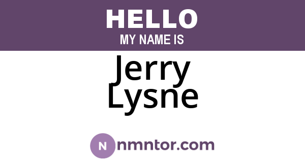 Jerry Lysne