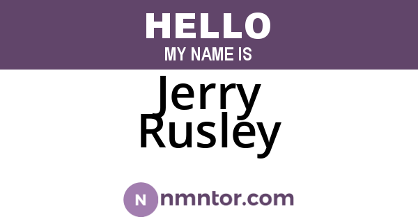 Jerry Rusley