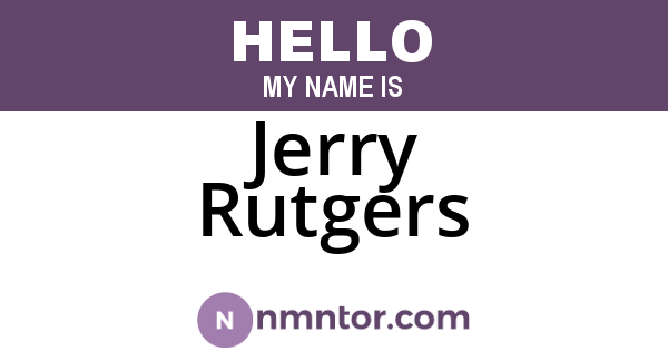 Jerry Rutgers