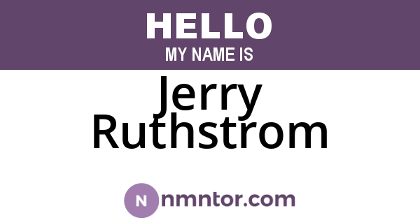 Jerry Ruthstrom