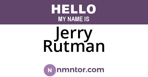Jerry Rutman
