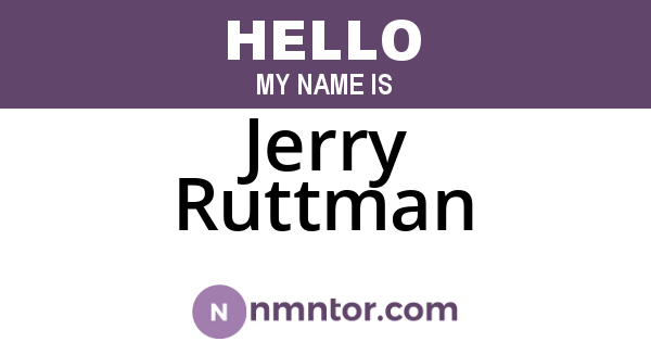 Jerry Ruttman