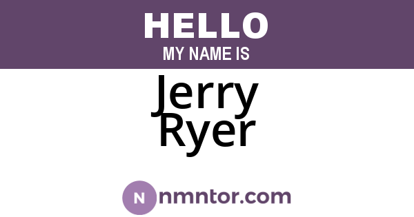 Jerry Ryer