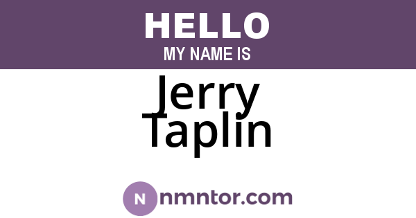 Jerry Taplin