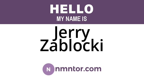 Jerry Zablocki