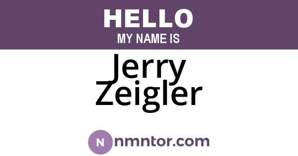 Jerry Zeigler