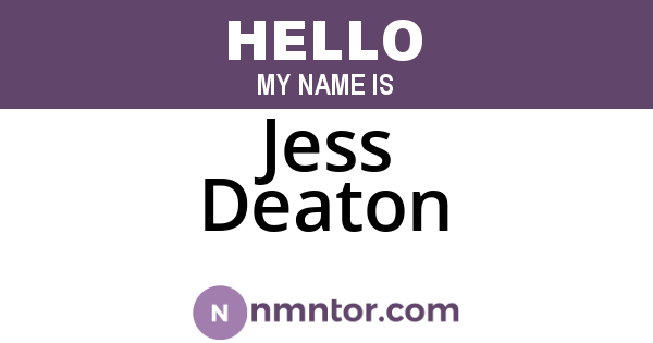 Jess Deaton