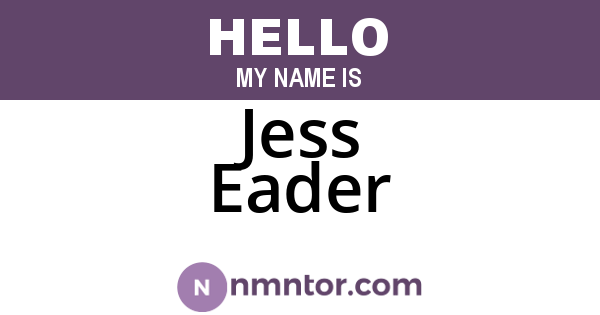 Jess Eader