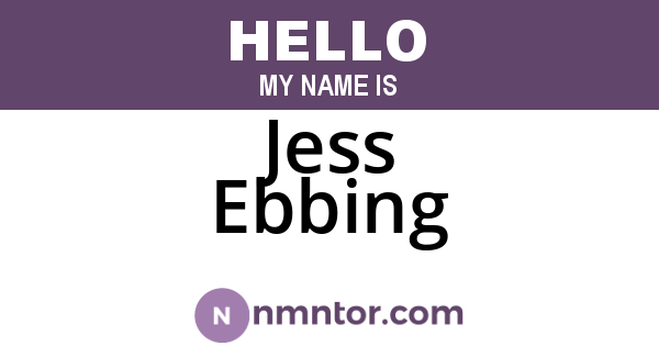 Jess Ebbing