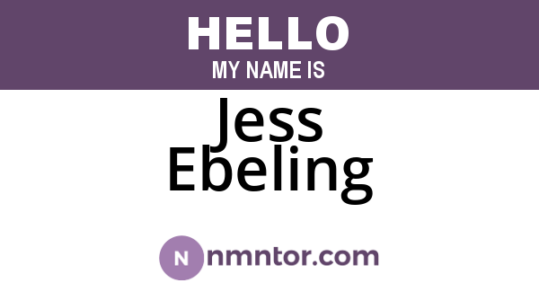Jess Ebeling