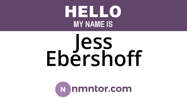 Jess Ebershoff