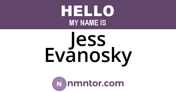Jess Evanosky