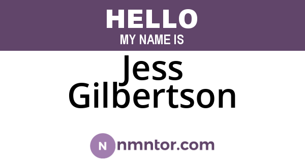 Jess Gilbertson