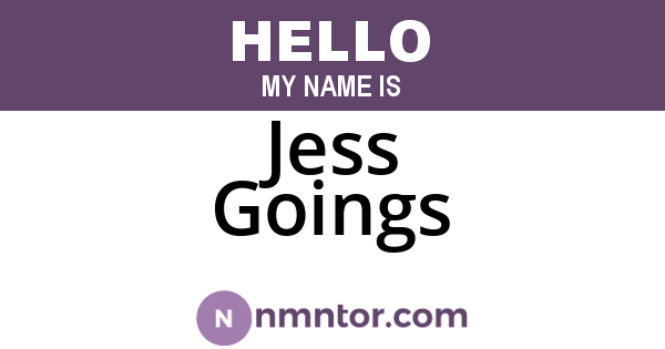 Jess Goings