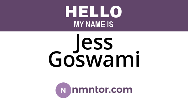 Jess Goswami