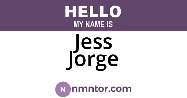 Jess Jorge