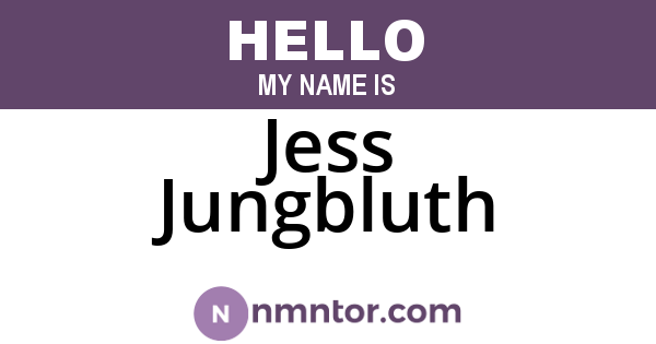 Jess Jungbluth