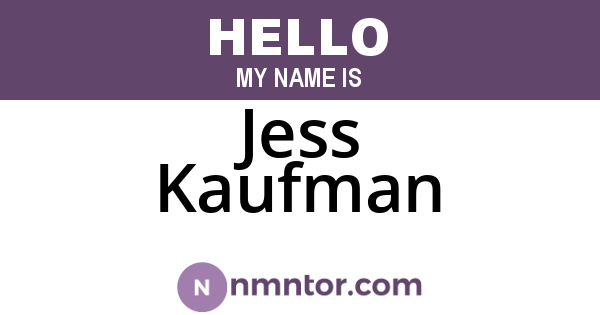 Jess Kaufman