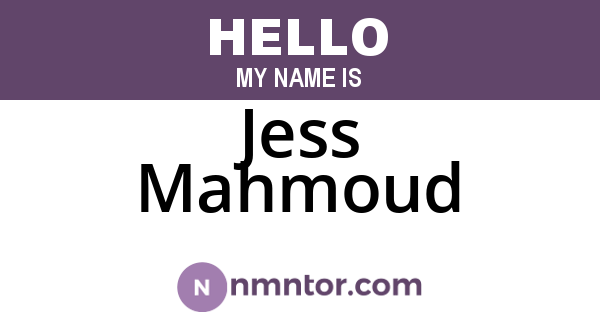 Jess Mahmoud