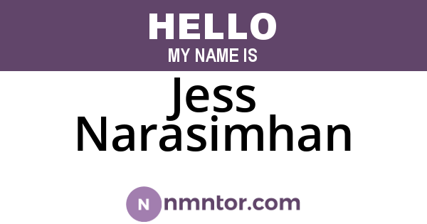 Jess Narasimhan