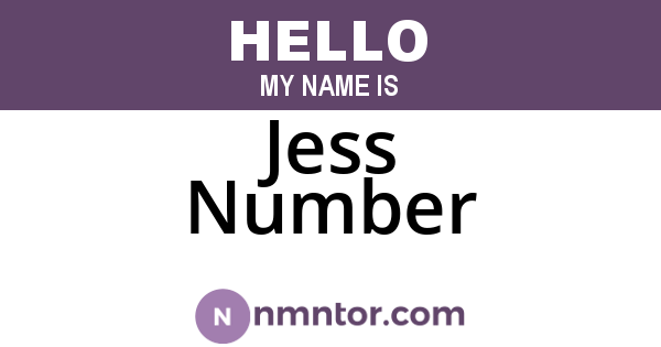 Jess Number