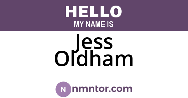 Jess Oldham