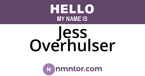 Jess Overhulser