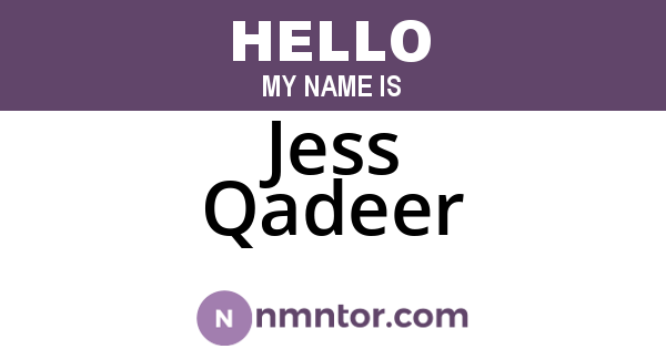 Jess Qadeer