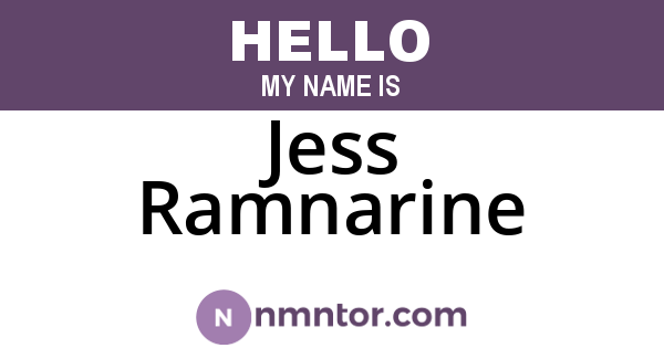 Jess Ramnarine